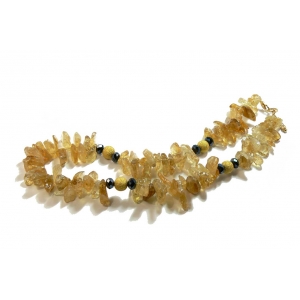 Yellow Chip Citrine Beaded Necklace Yellow Chip Citrine Beaded Necklace